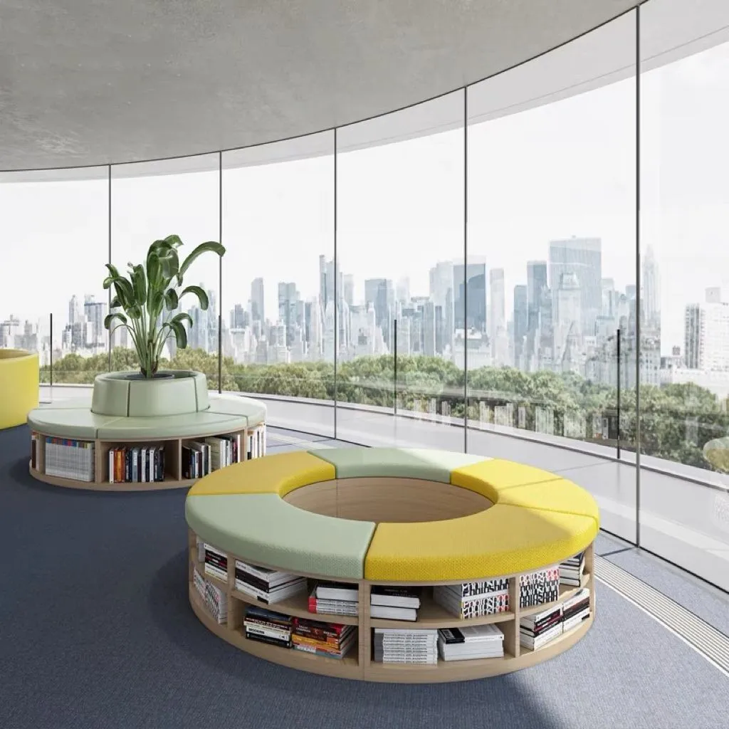 Round Bookshelf Seating Ring