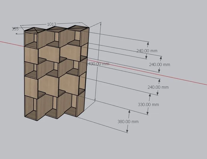 45° Angled Corner Bookshelf
