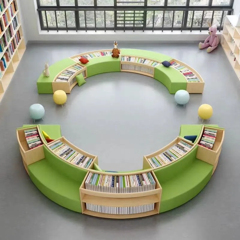 Irregular Reading Nook Bookshelf & Bench