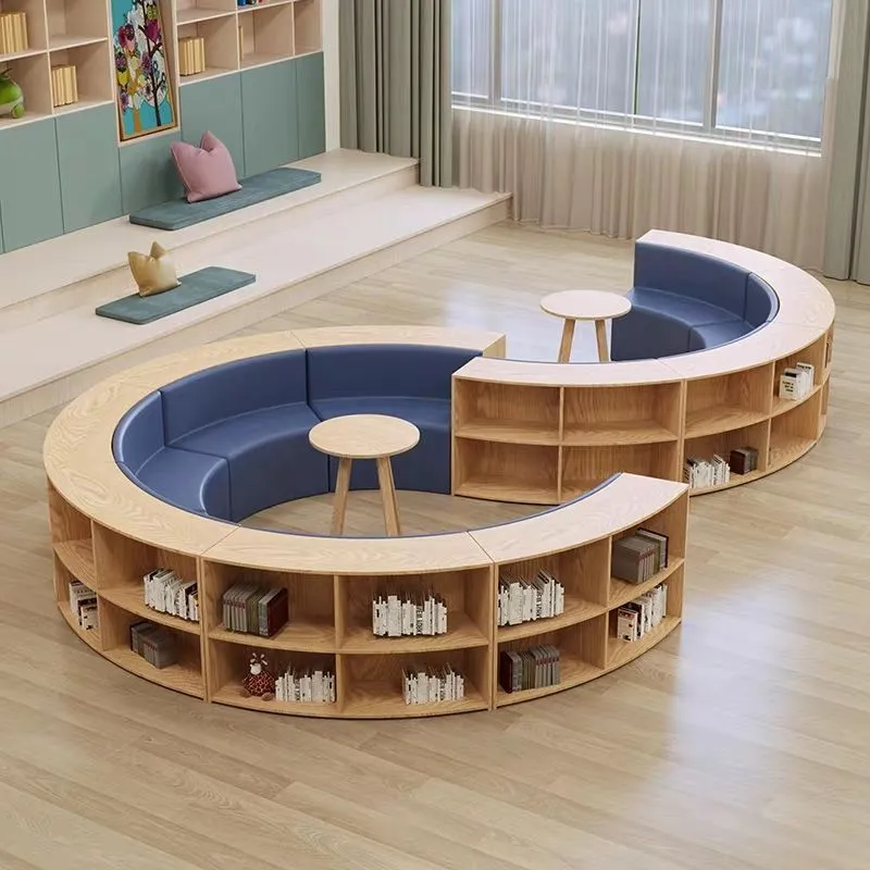 Irregular Reading Nook Bookshelf & Bench
