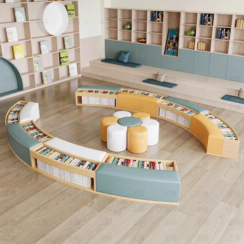 Irregular Reading Nook Bookshelf & Bench
