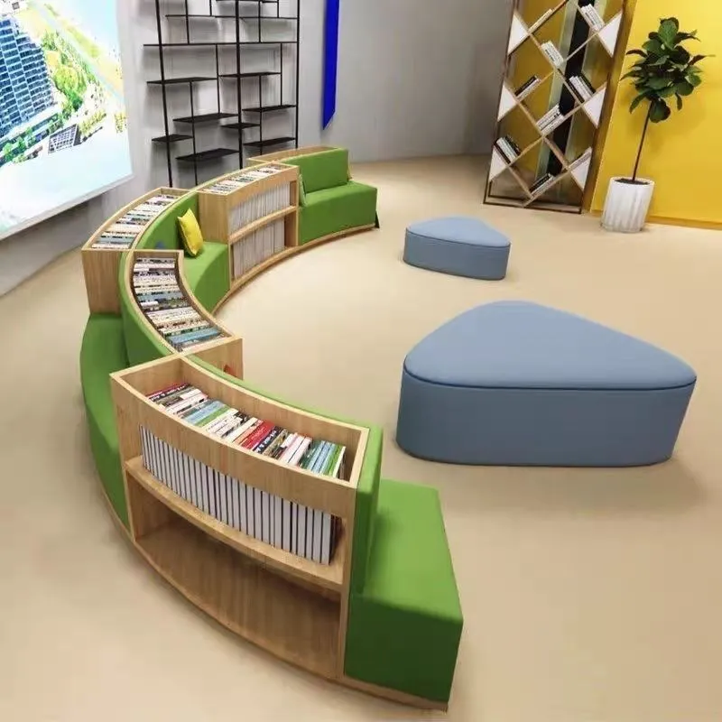 Irregular Reading Nook Bookshelf & Bench