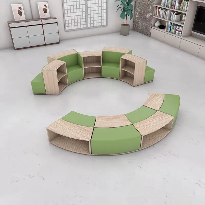 Irregular Reading Nook Bookshelf & Bench