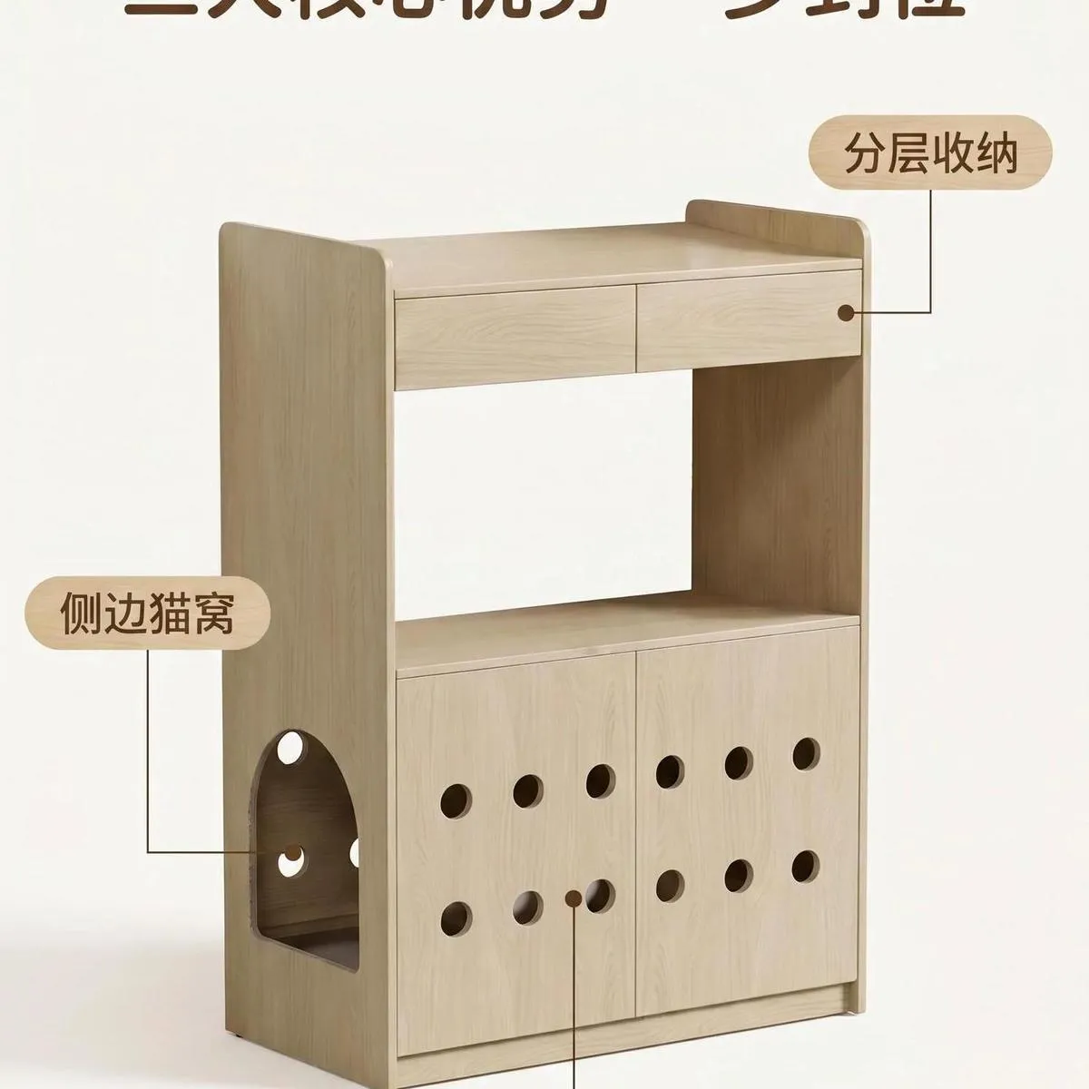Enclosed Cat Litter Cabinet