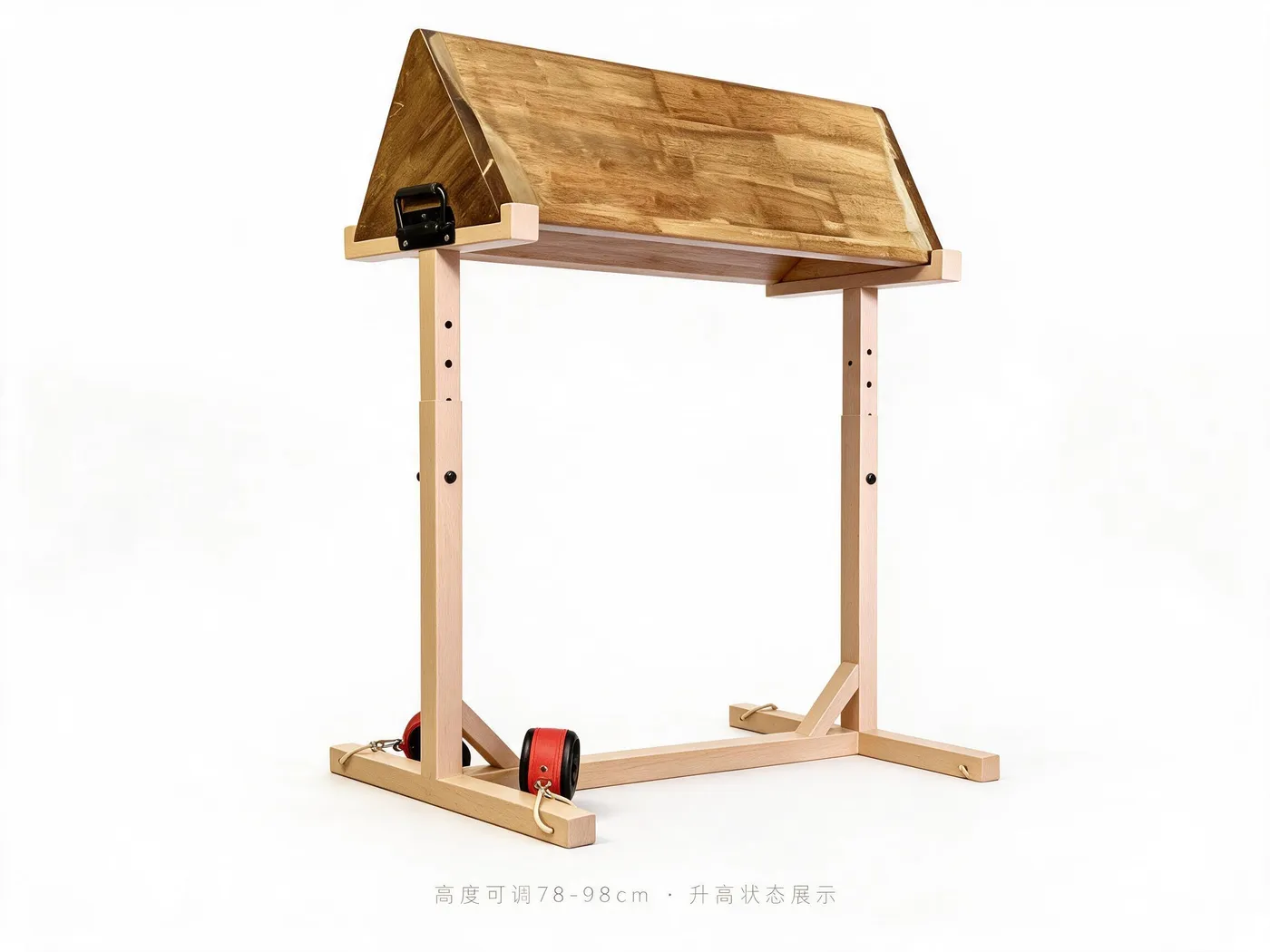 Wooden Triangle Spanking Horse with Restraint Straps