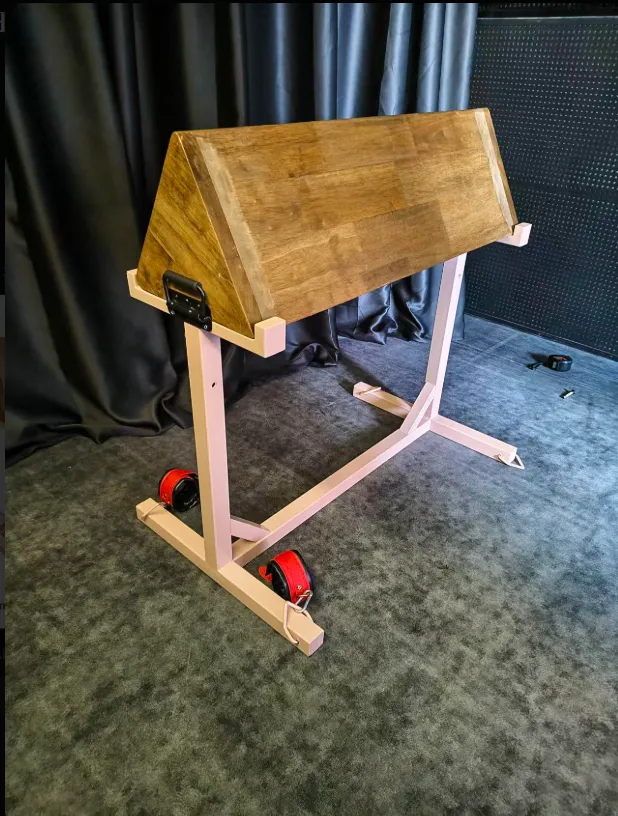 Wooden Triangle Spanking Horse with Restraint Straps