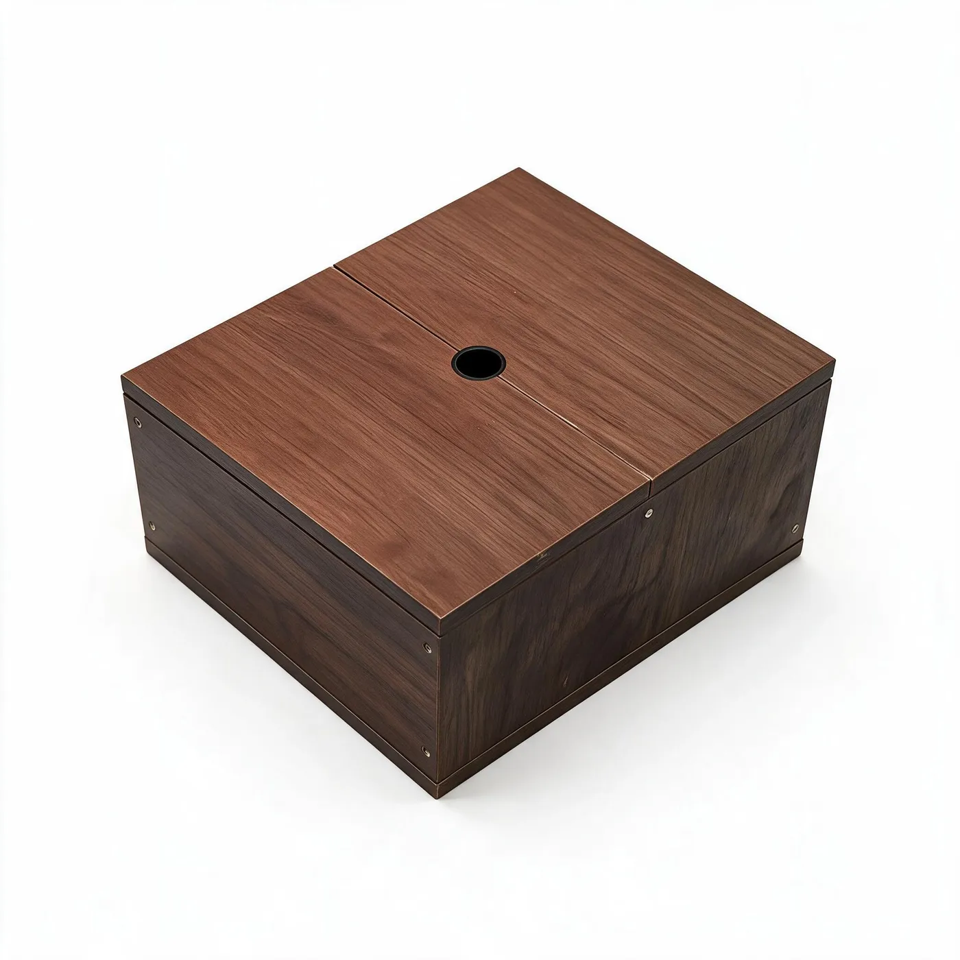 Wooden Head Box with Sliding Lid and Neck Notch