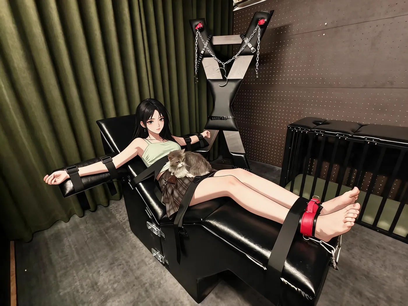 Red PU Multi-Position Restraint Lounger
